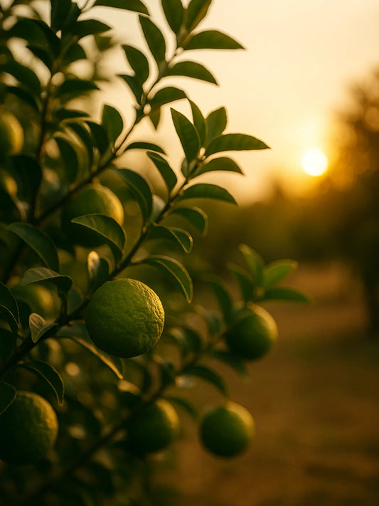 Bergamottenhain im Abendlicht.