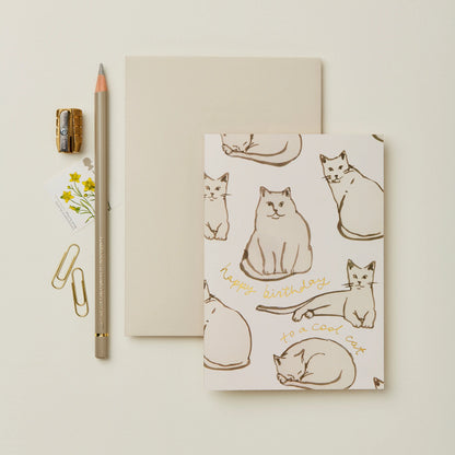 Geburtstagskarte mit Katzenmotiv.