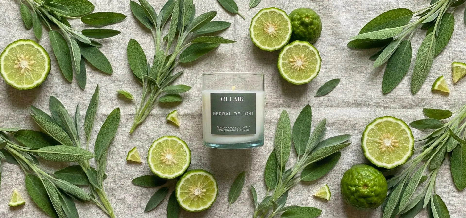 hero bild der olfair herbal delight duftkerze mit natürlichen inhaltsstoffen für eine entspannende atmosphäre und stilvolle raumgestaltung